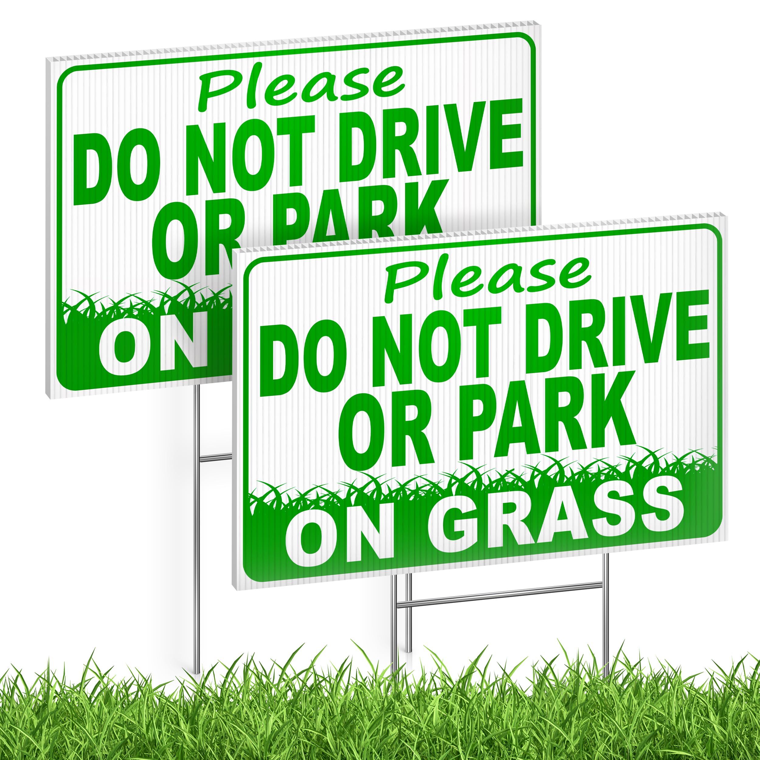 DIMARONGTON no-drive sign, double-sided for clear visibility to deter grass parking.