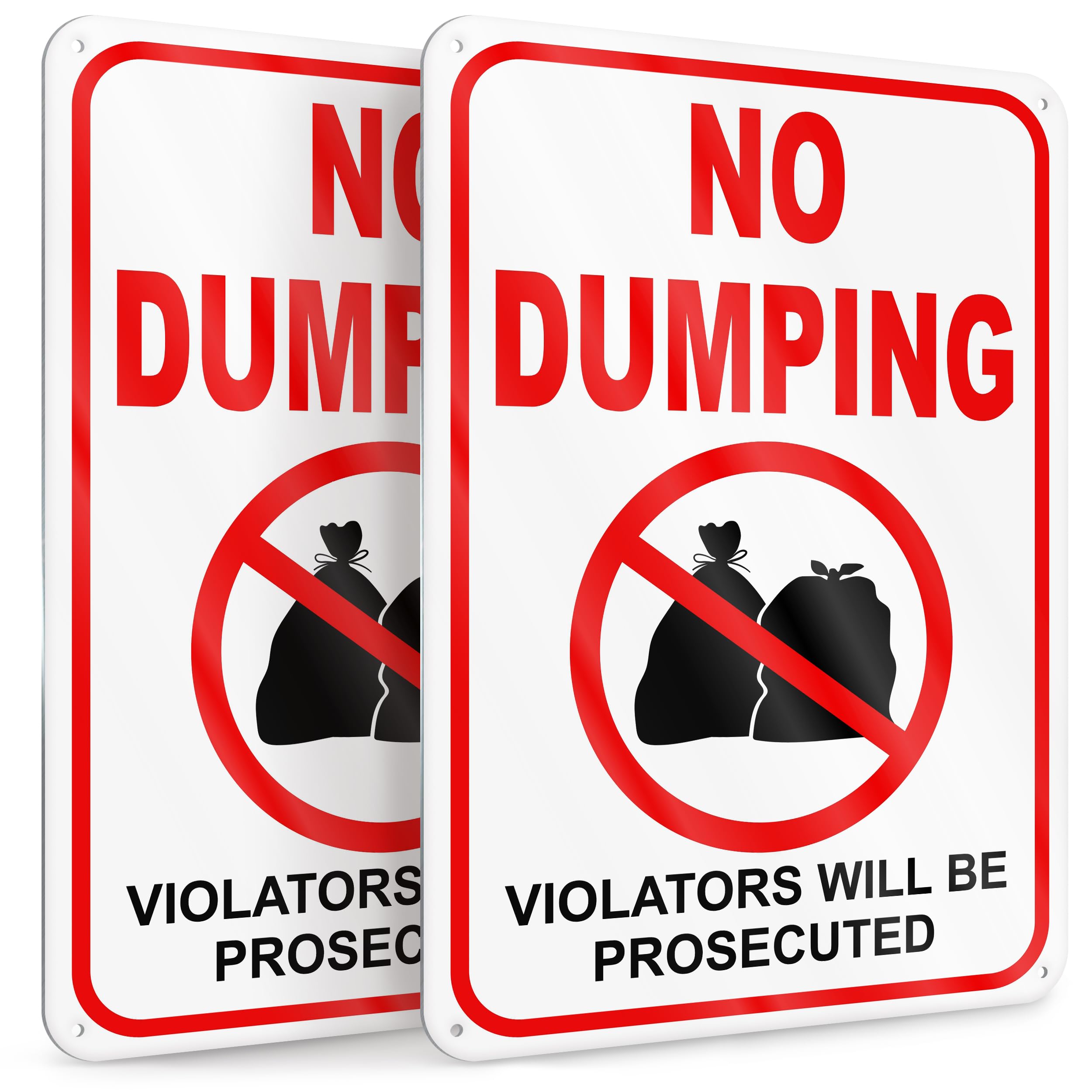 DIMARONGTON no-dumping sign 10x7 outdoor aluminum guards property from litter.