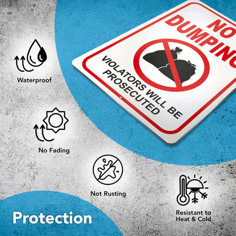 DIMARONGTON no-dumping sign features pre-drilled holes for easy mounting.