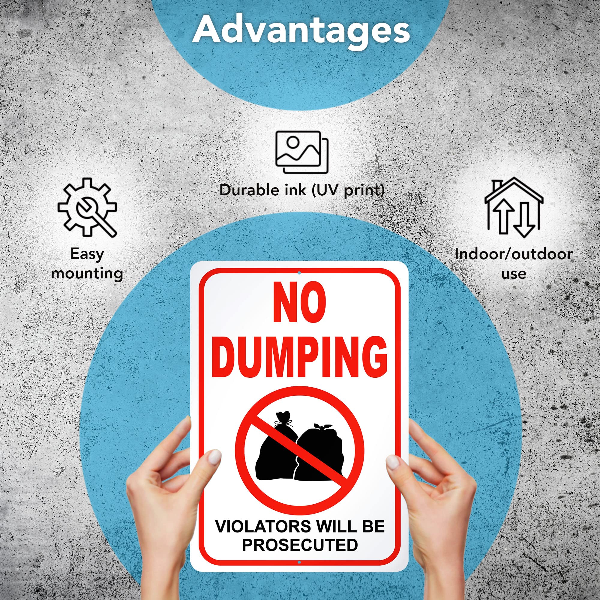 DIMARONGTON no-dumping sign protected by protective film to prevent scratches.