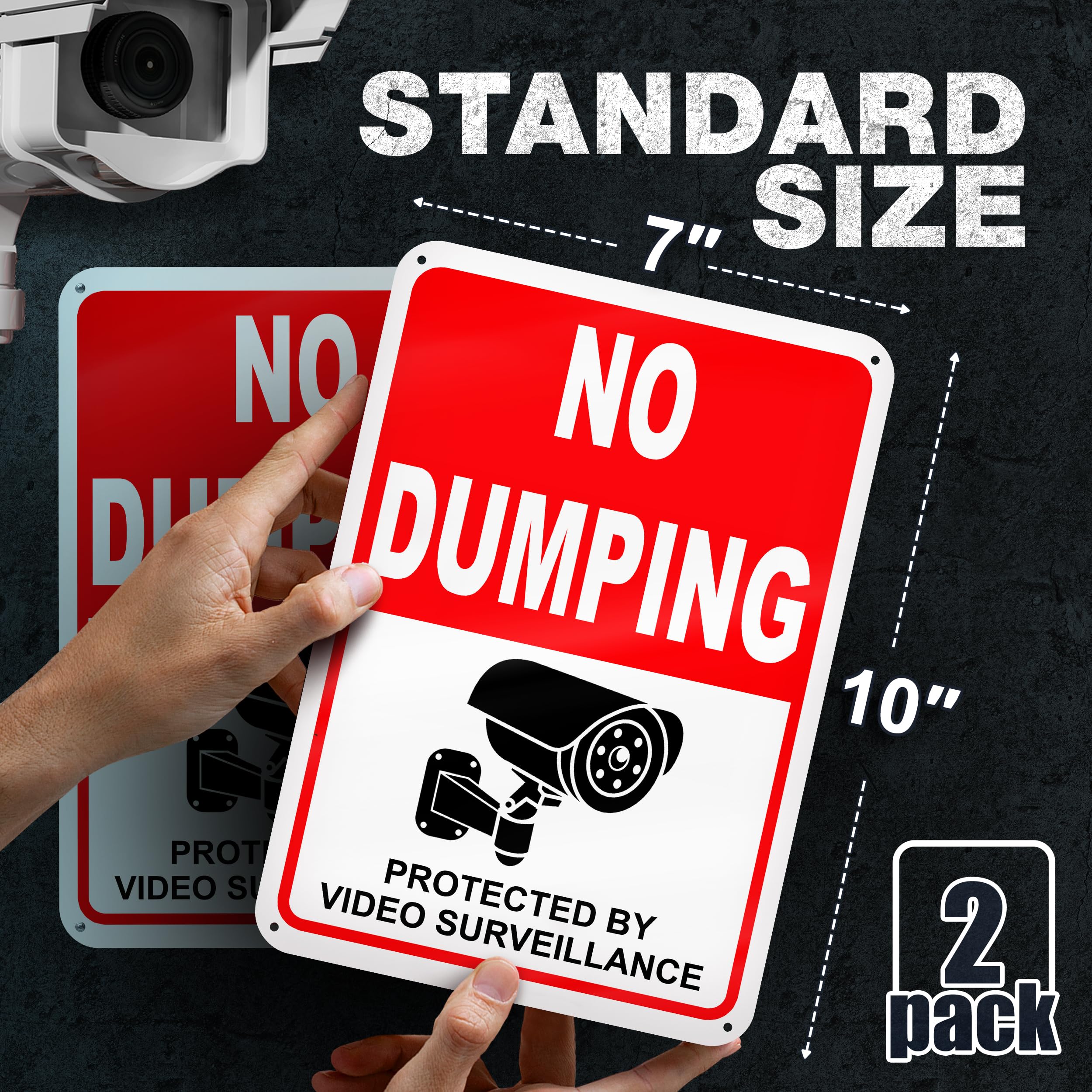 Dimarongton reflective no-dumping sign improves nighttime visibility.
