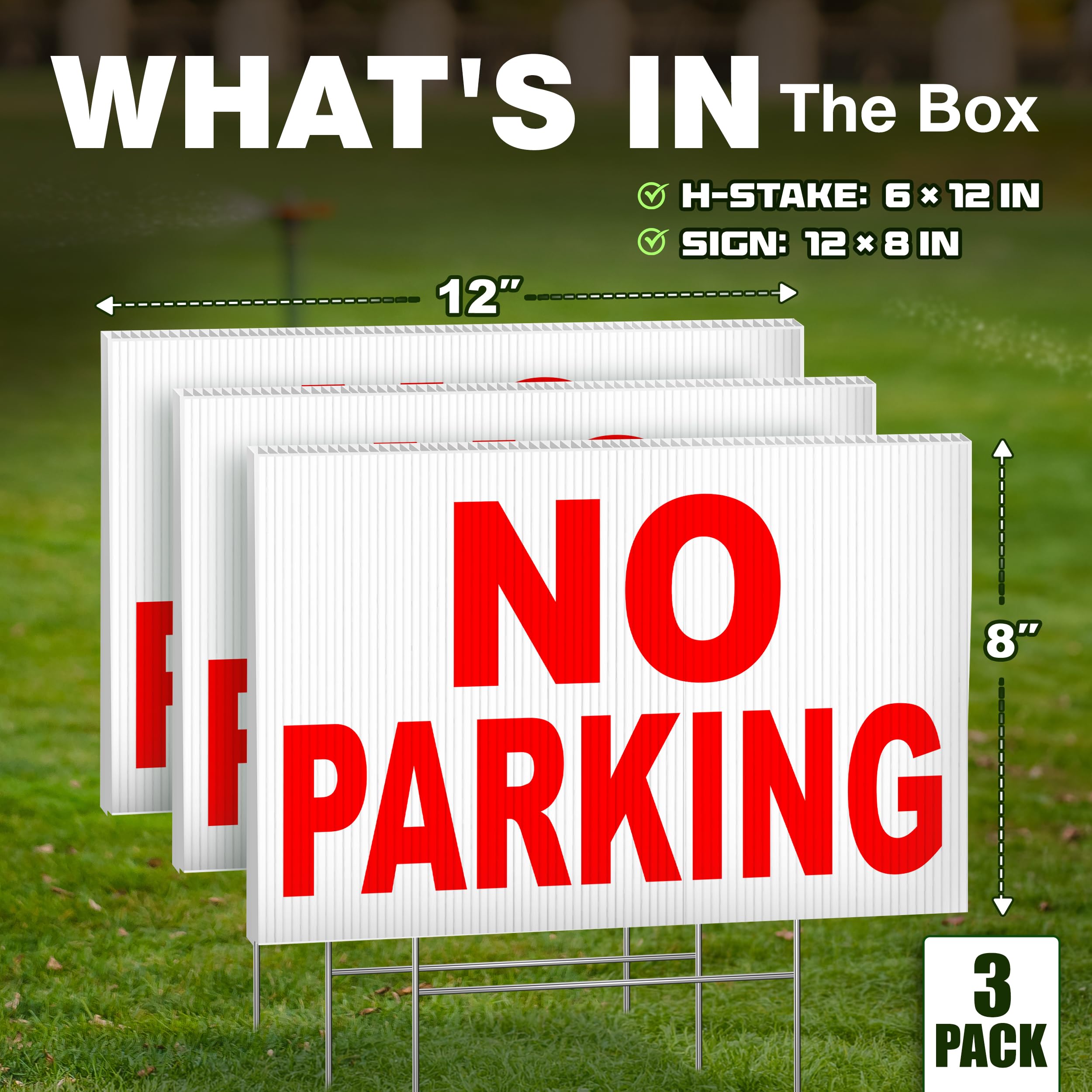 DIMARONGTON no parking sign 8x12 back view, double-sided awareness