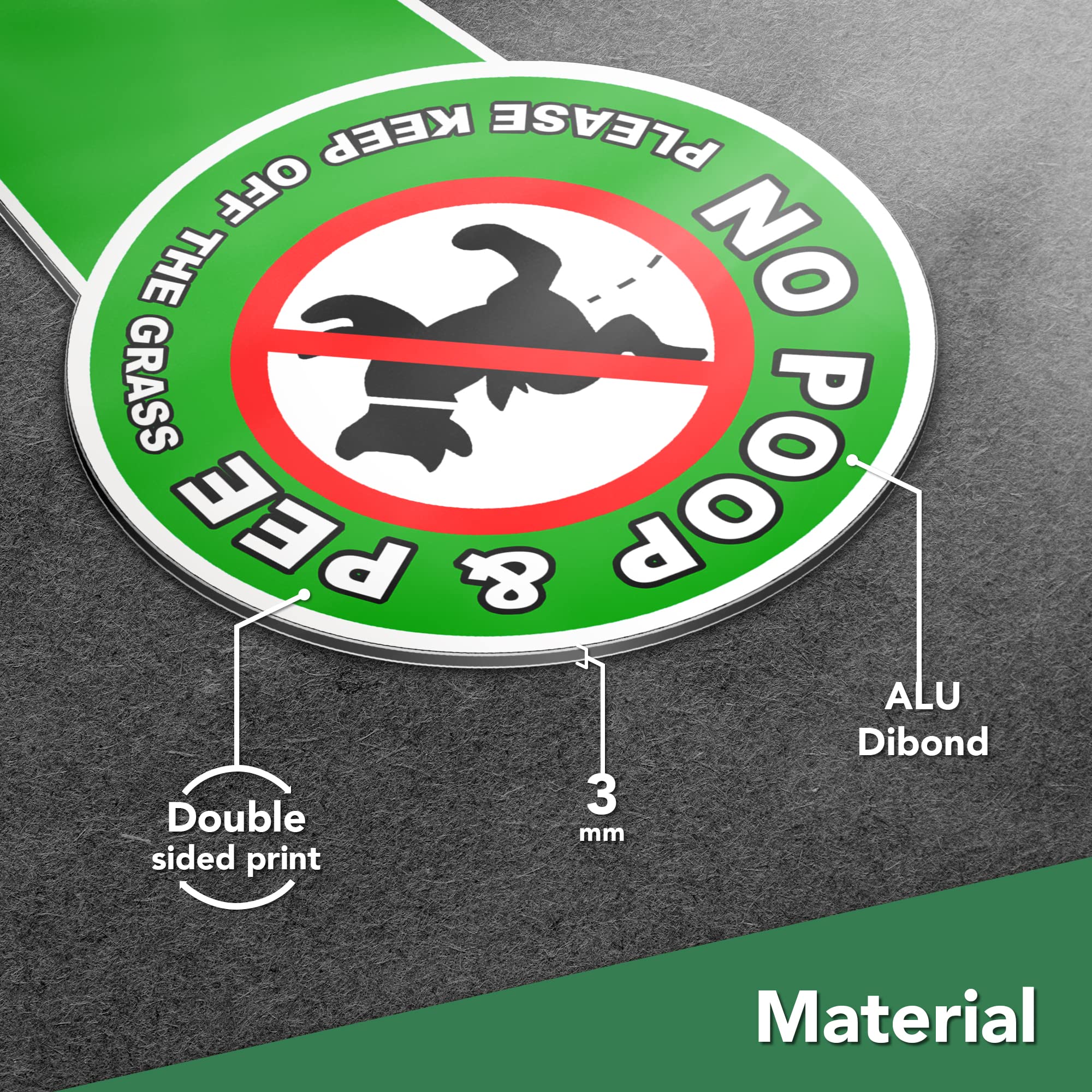 Dimarongton no pet waste icon sign communicates polite reminders to residents