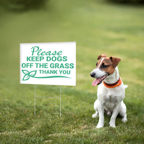 DIMARONGTON no-pets-on-yard sign politely signals to curb pets.