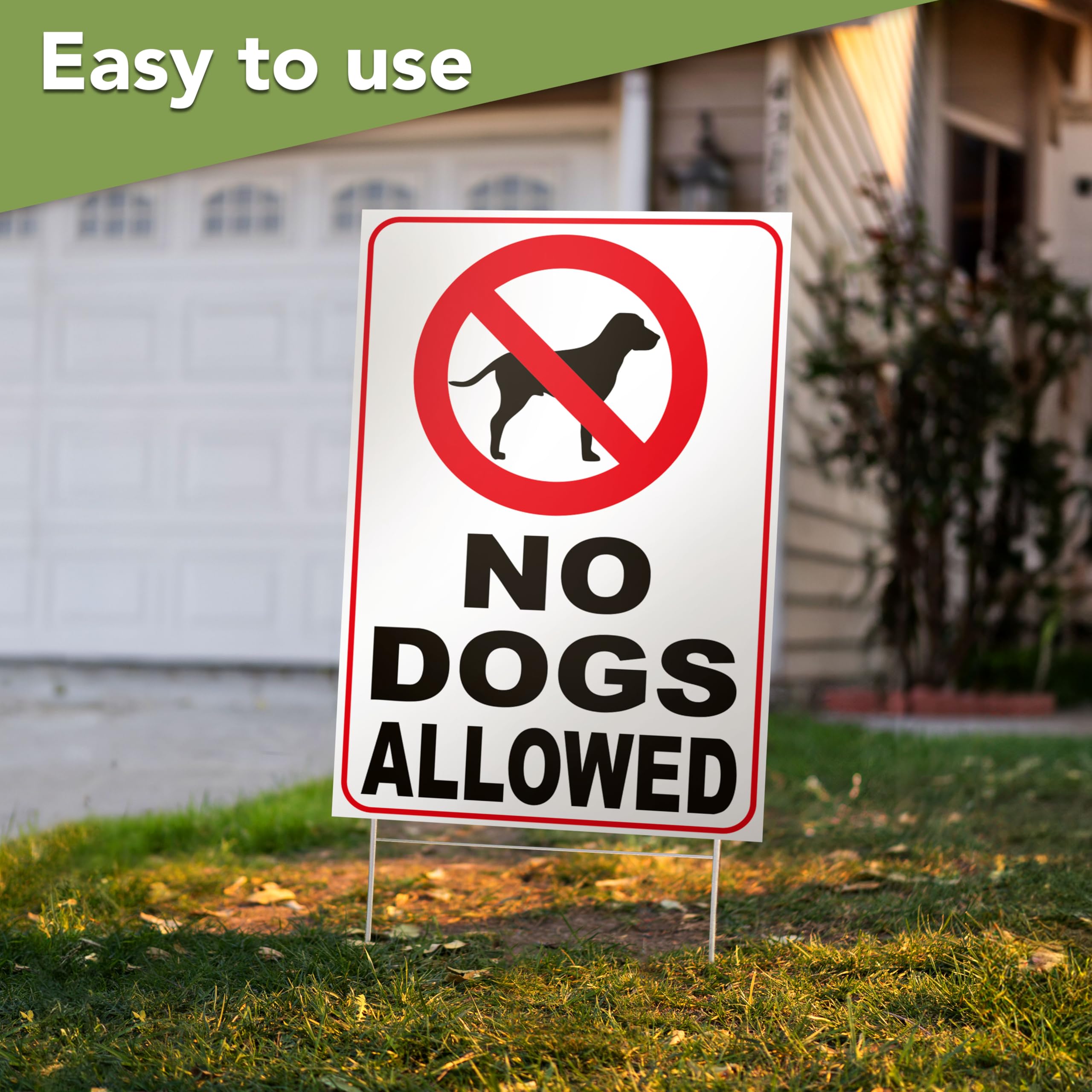 DIMARONGTON no-pets sign for business entrances and yard etiquette.