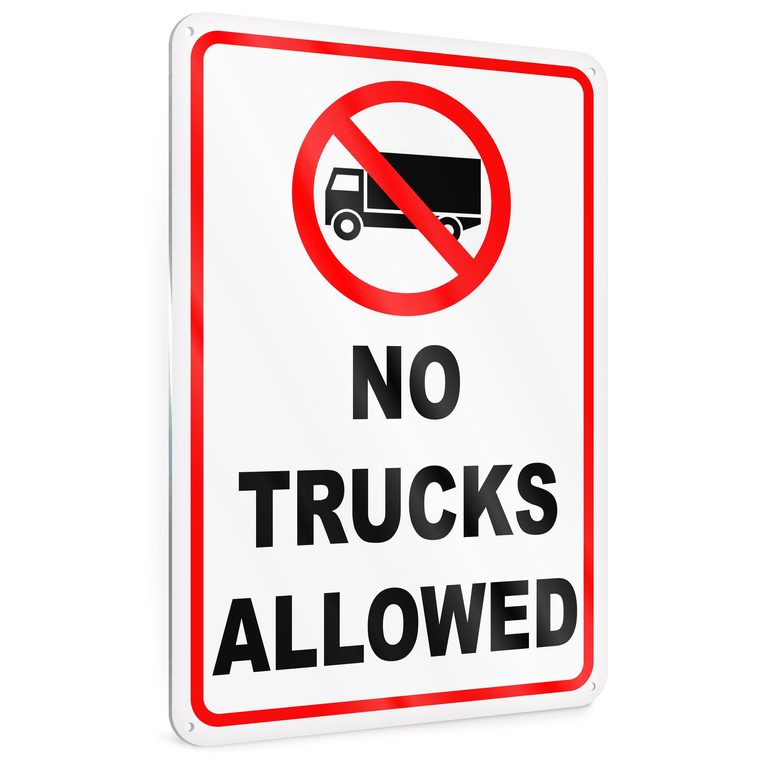 DIMARONGTON No Trucks sign 8x12 in driveway with reflective surface for better dusk visibility.