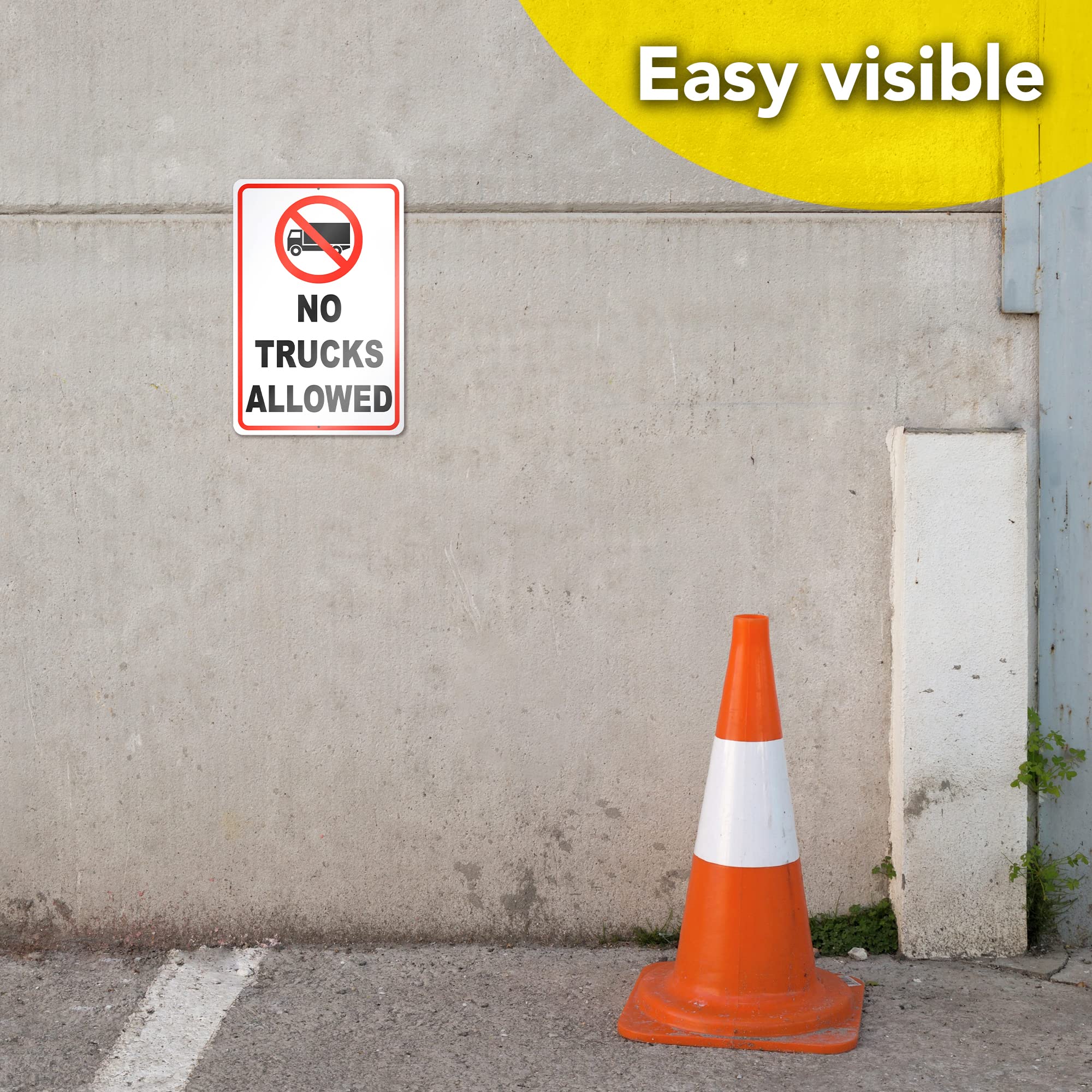 DIMARONGTON no-trucks sign provides versatile warnings for residential and commercial properties.