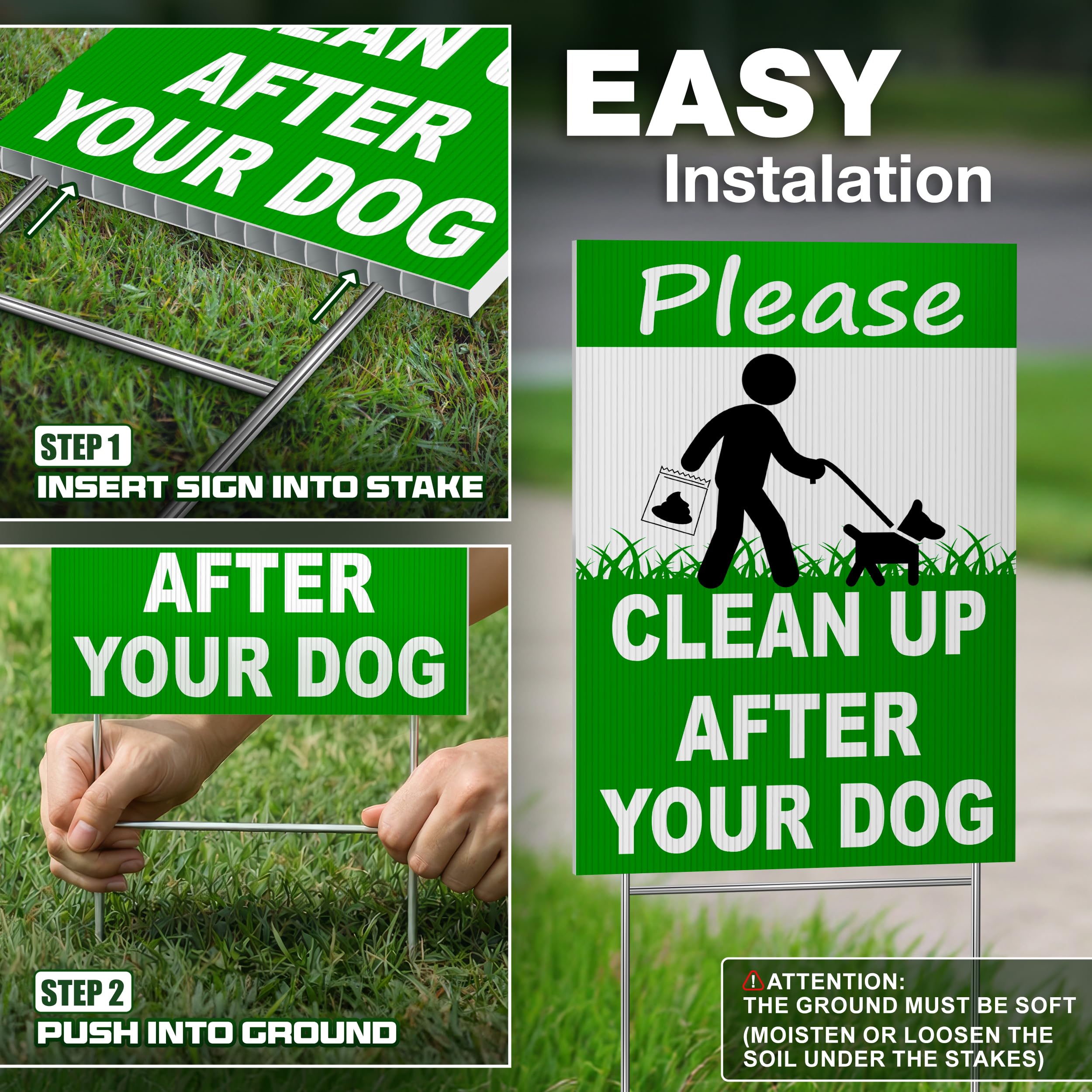 DIMARONGTON yard sign improves visibility along walkways and grass edges.