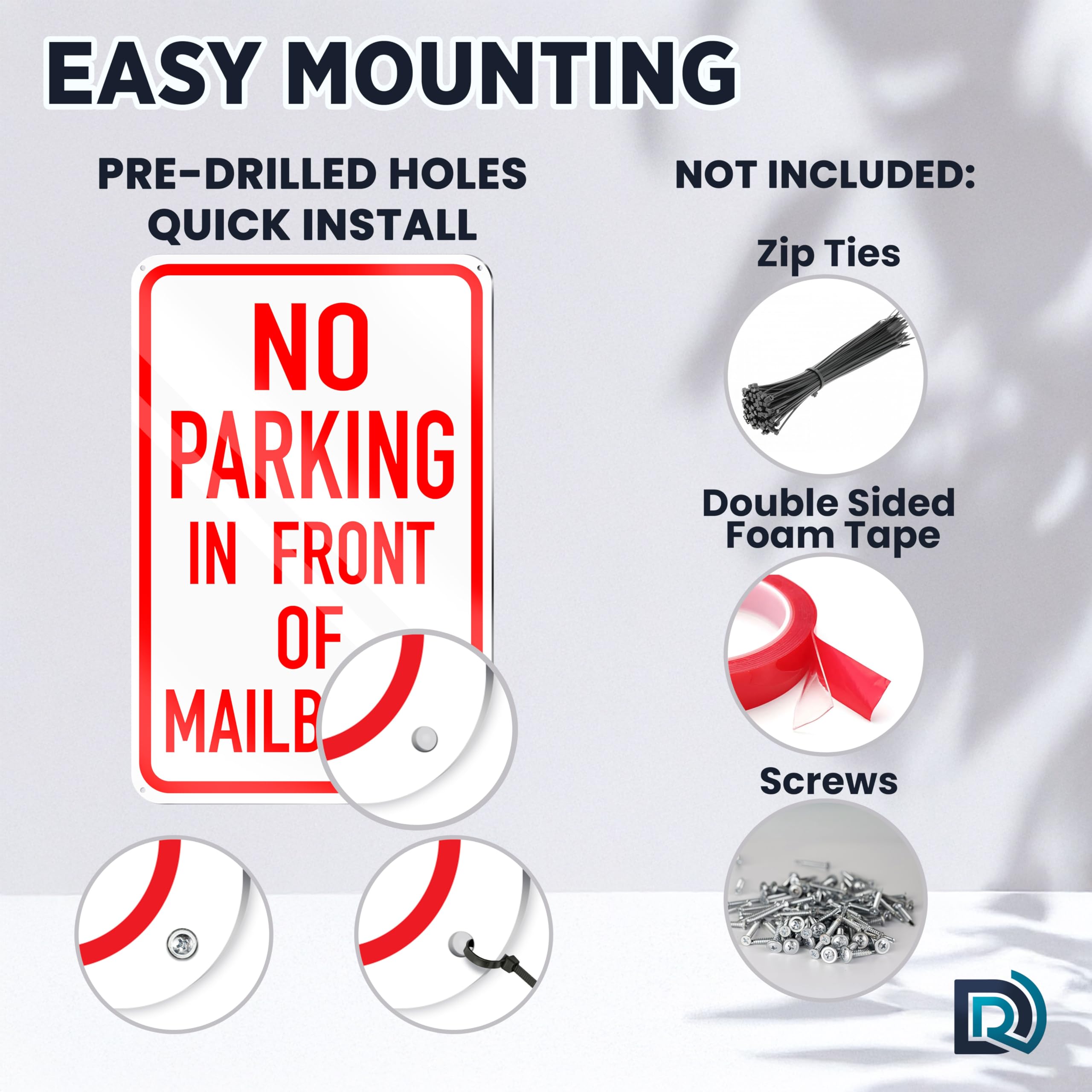 DIMARONGTON weather-resistant sign protects mailbox space in any season.
