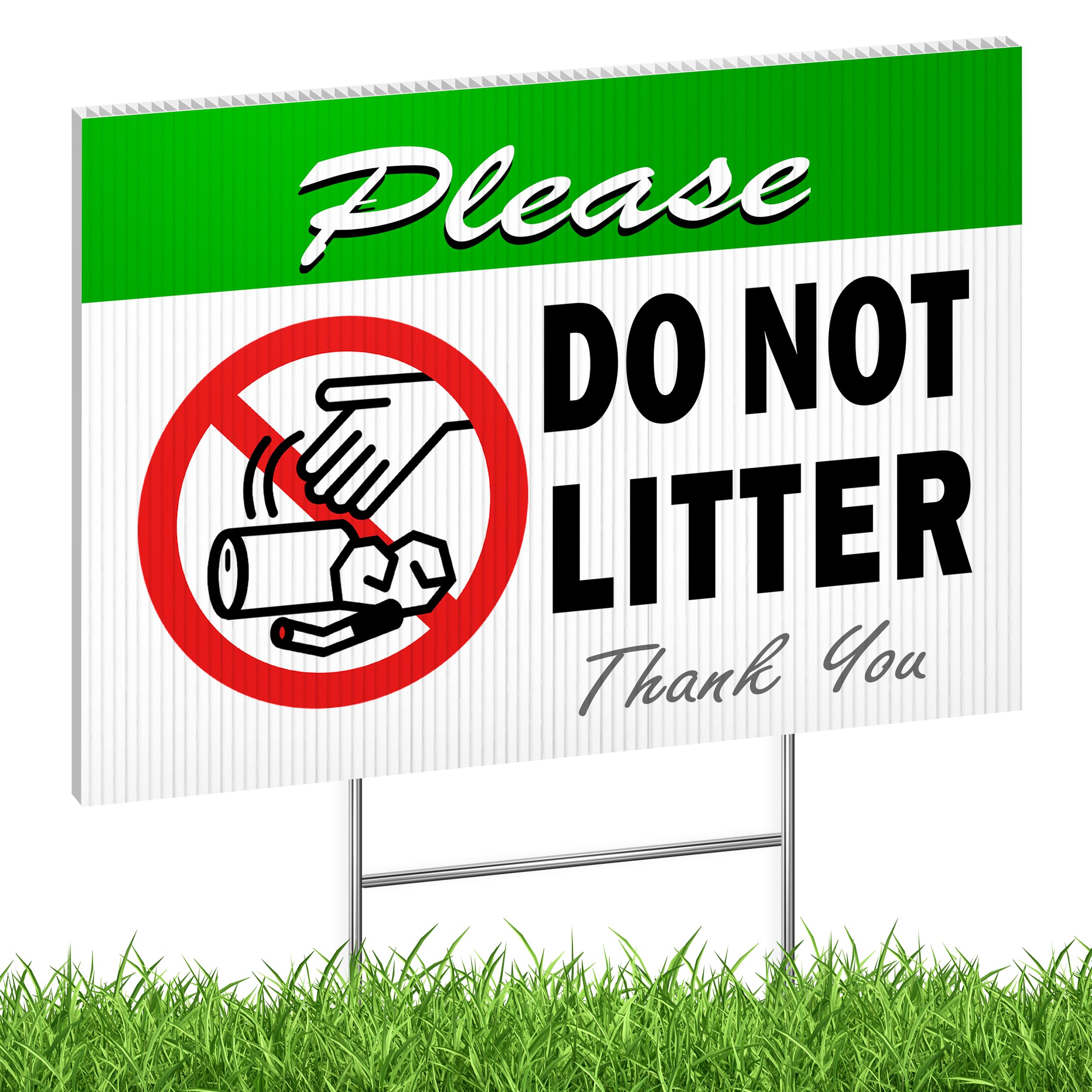 DIMARONGTON Please Do Not Litter sign with stake enhances yard visibility and deters littering