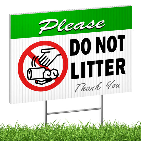 DIMARONGTON Please Do Not Litter sign with stake enhances yard visibility and deters littering
