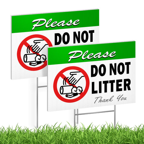 DIMARONGTON please do not litter sign 14x10 dual-sided for high-visibility outdoor areas.