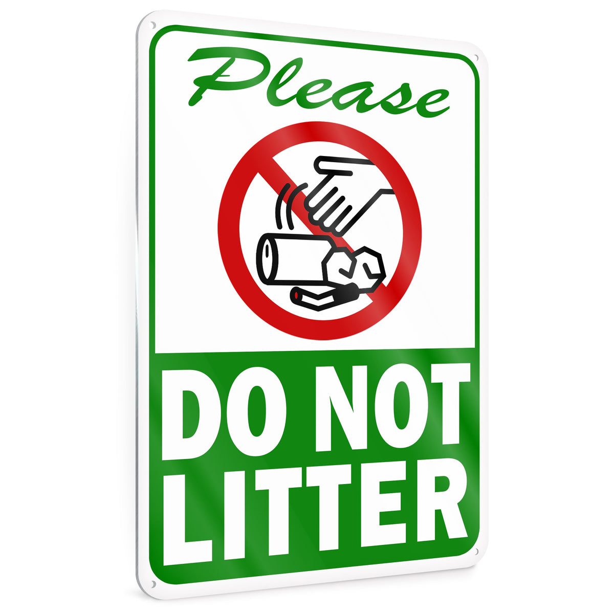 DIMARONGTON please do not litter sign mounted on a fence deters waste in outdoor spaces
