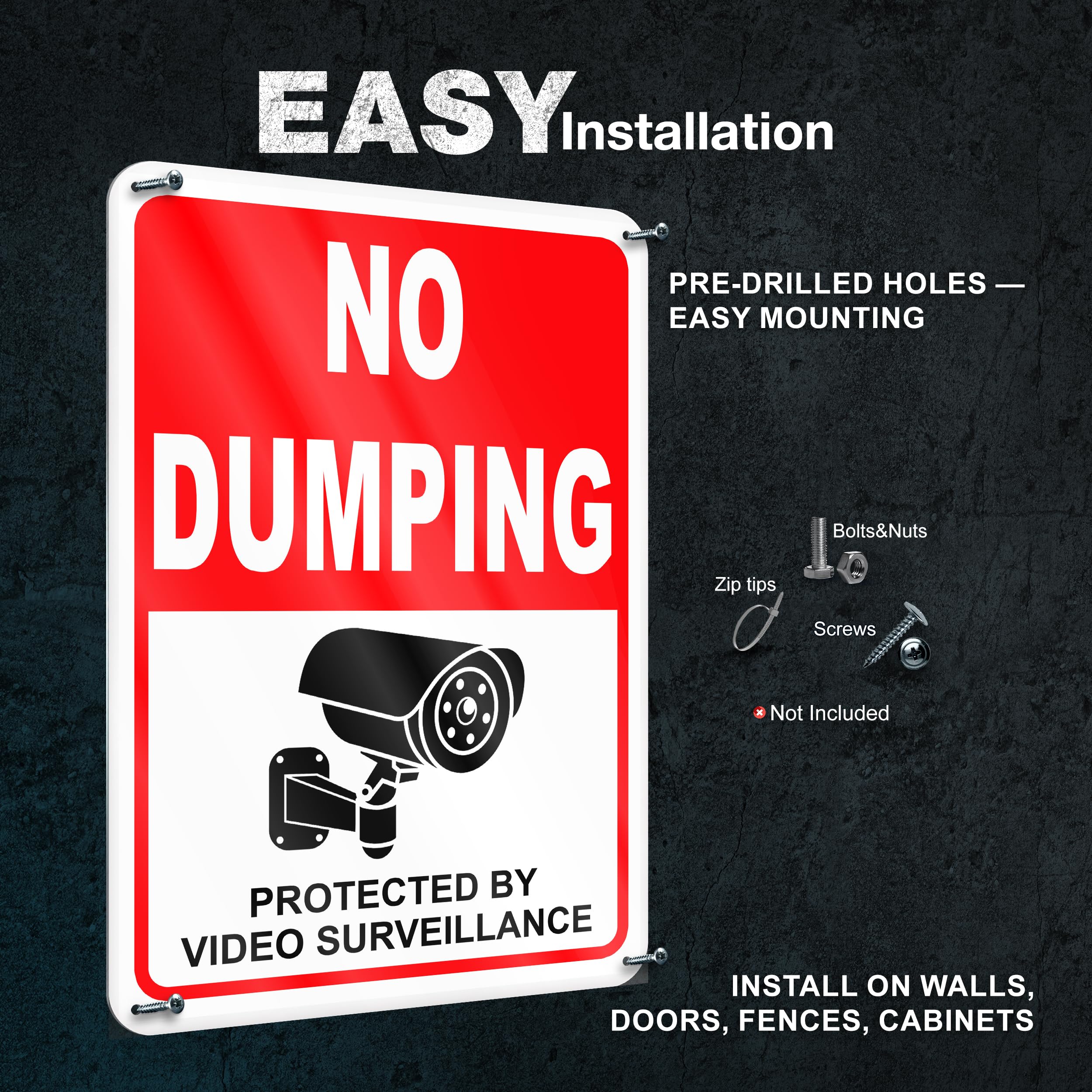 Dimarongton pre-drilled mounting holes allow quick installation.