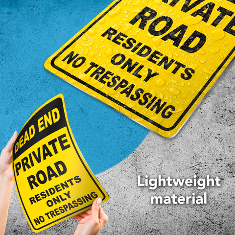 Dimarongton residents only sign with yellow-black design enhances visibility