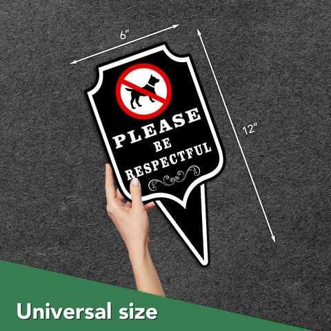 DIMARONGTON Stay-off-Grass Sign 12x6 Dibond visible from multiple angles.