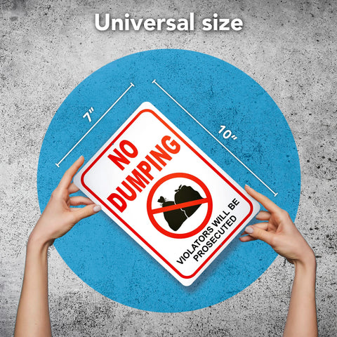 DIMARONGTON two-pack no-dumping signs helps deter littering on-site.