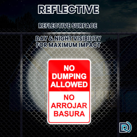 Dimarongton UV fade resistant graphics no-dumping sign keeps messages clear in direct sun.