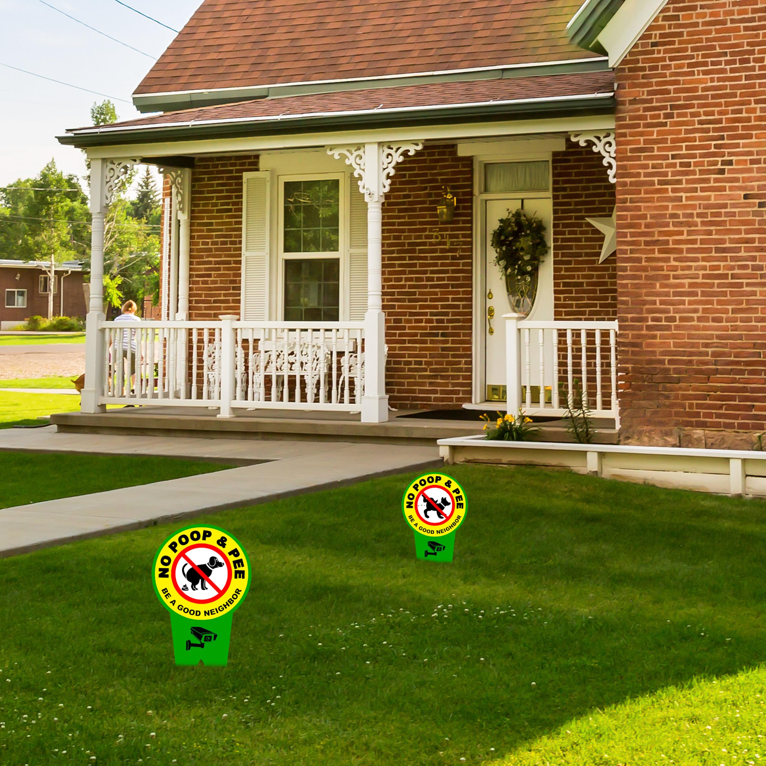 DIMARONGTON yard safety signs deter poop and keep neighbors informed.