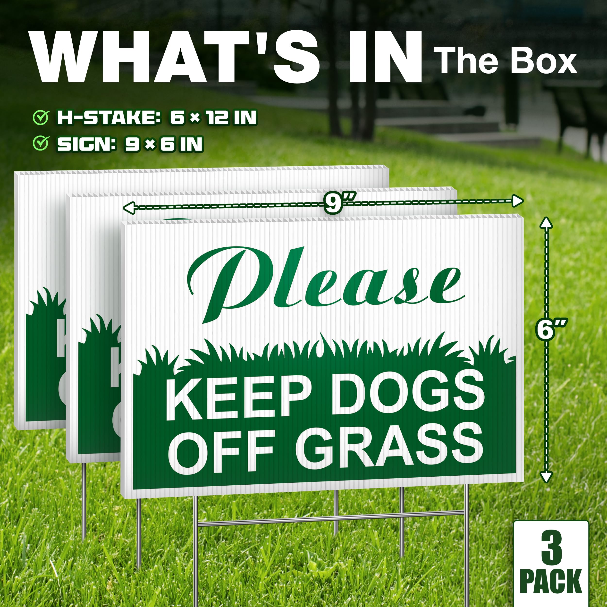 DIMARONGTON yard sign with H-Stakes provides quick, secure placement in soil or turf.