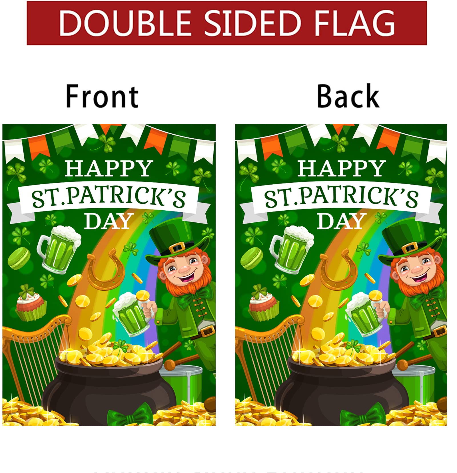 DimiGlobal burlap garden flag features durable material for outdoor use.