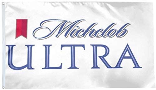 Dimike Michelob Ultra flag white 3x5ft banner grommets close-up, ideal for reliable venue mounting.