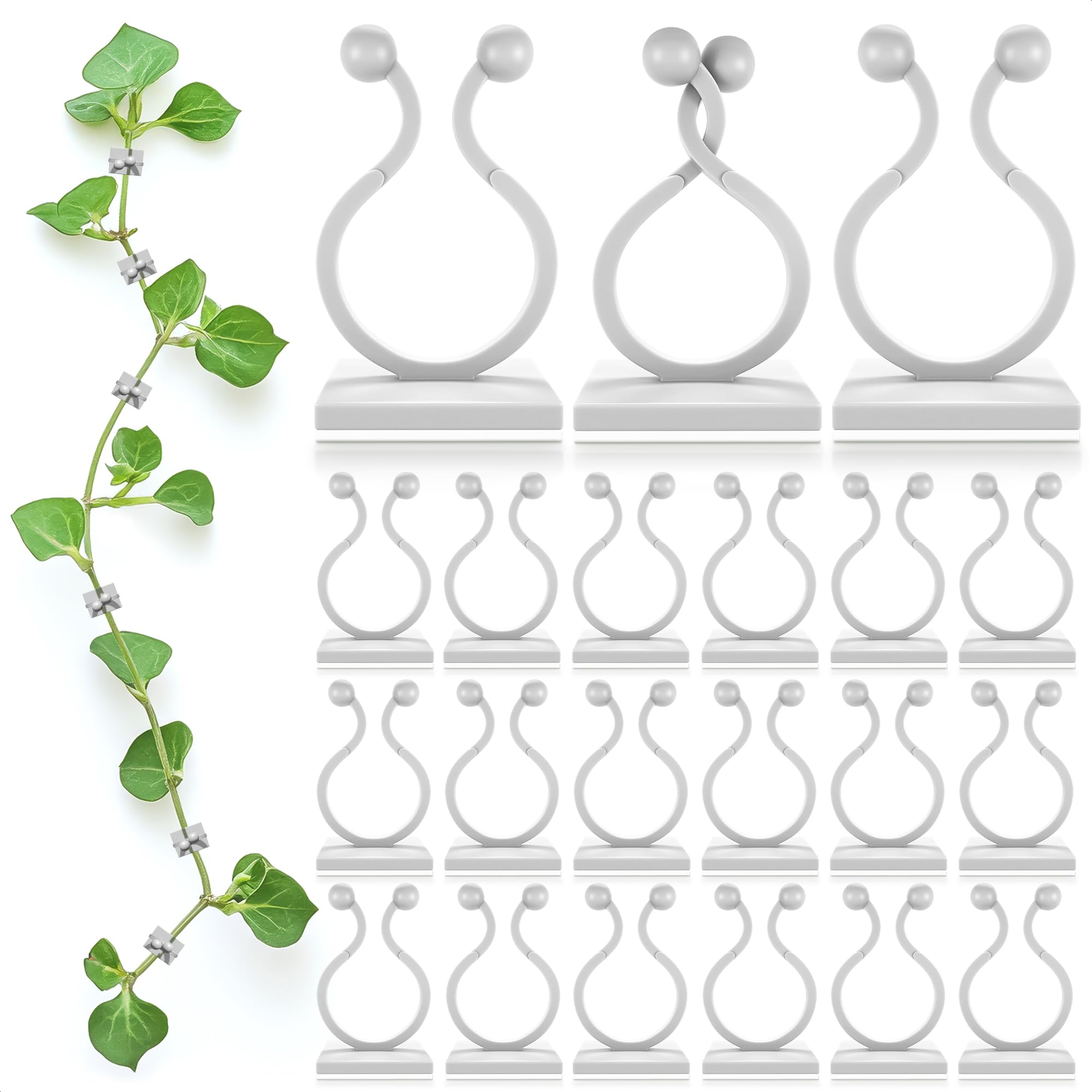 DIMROM clear plant clips set for indoor climbing plants with discreet visibility