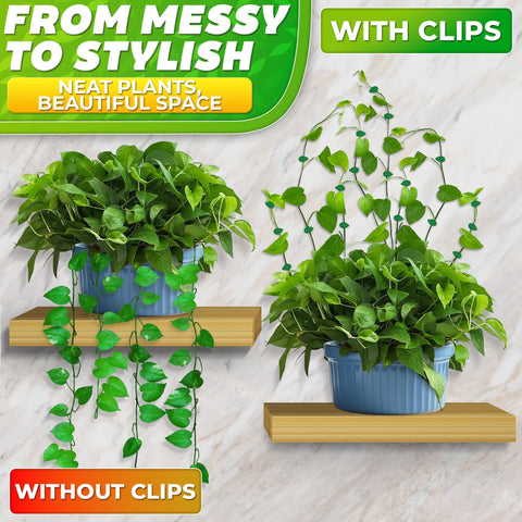 DIMROM easy-installation clips simplify arranging climbers and cables in small spaces.