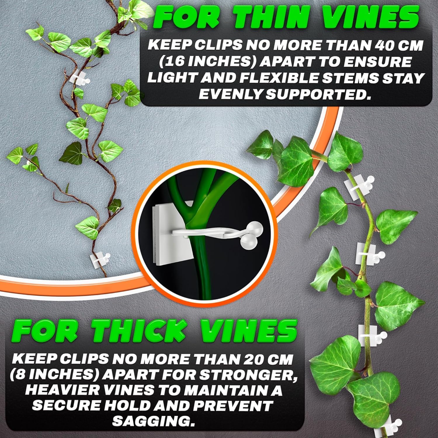 DIMROM flexible design clips adapt to varying plant shapes