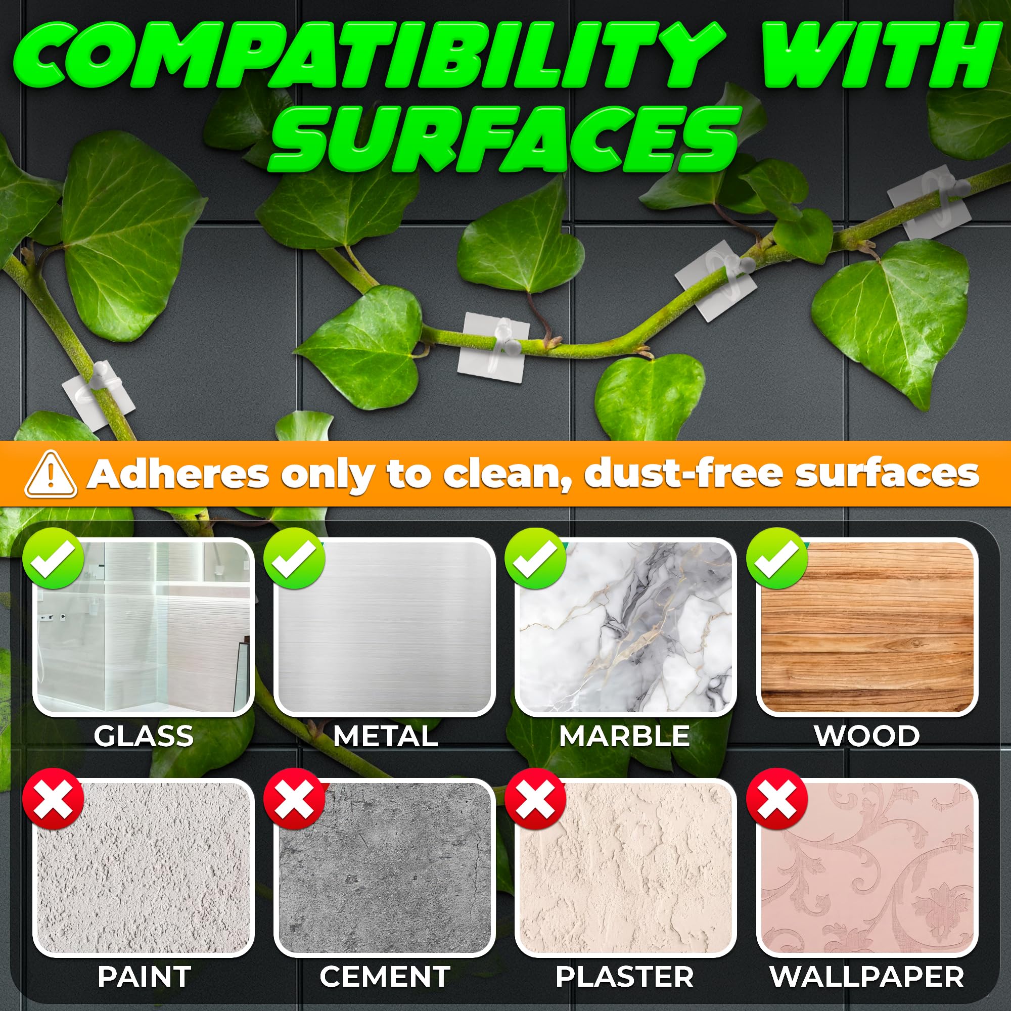 DIMROM flexible plant wall clips adapt to various plant sizes