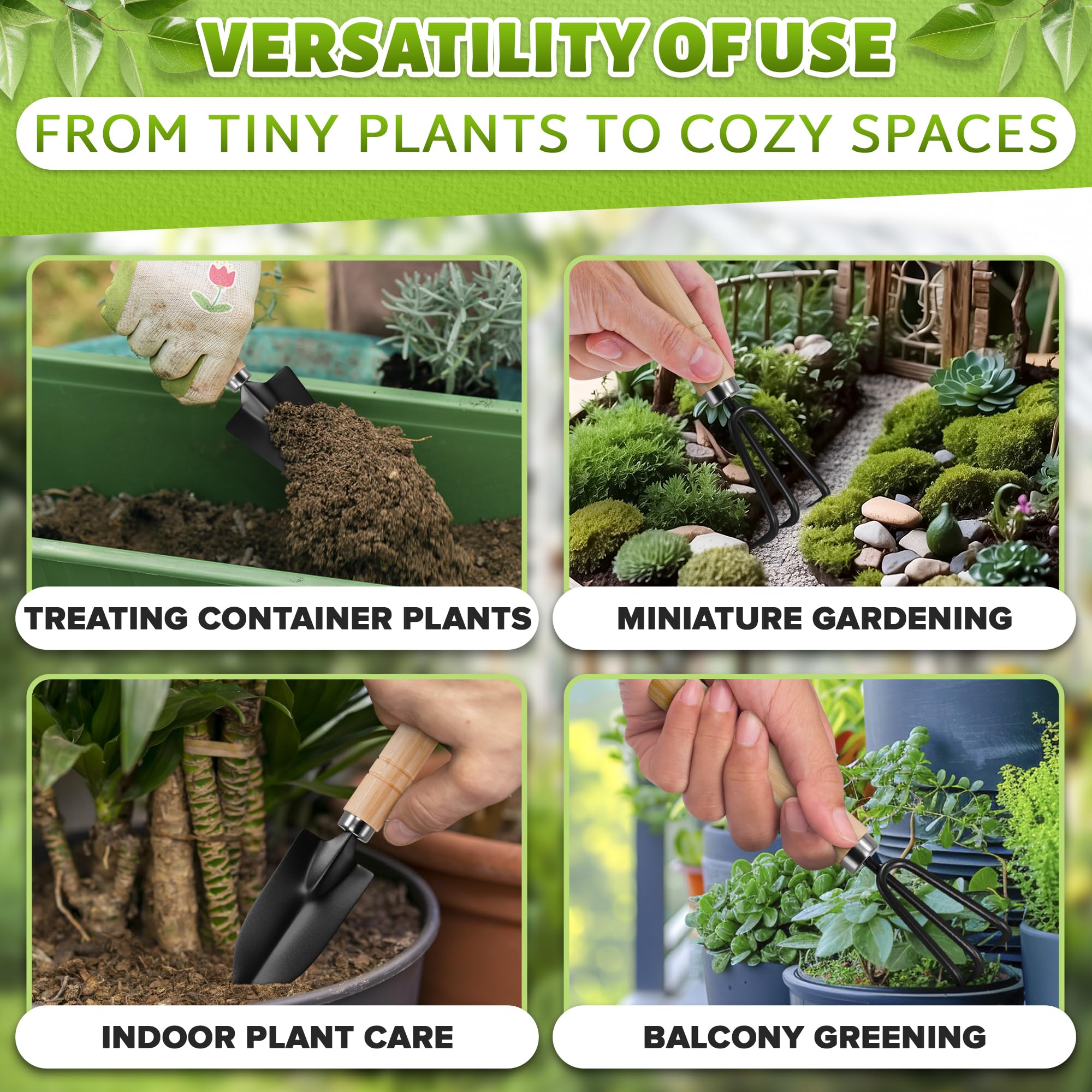 DIMROM indoor gardening tools set shown for compact spaces