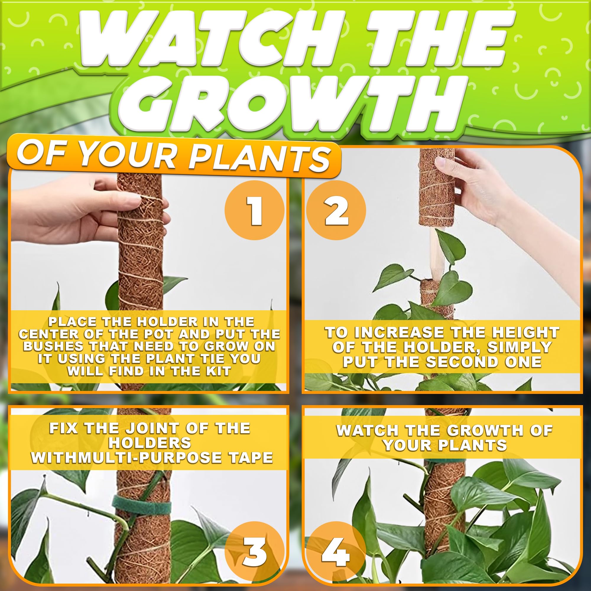 DIMROM moss pole compatible with monstera, pothos, philodendron for climbing.