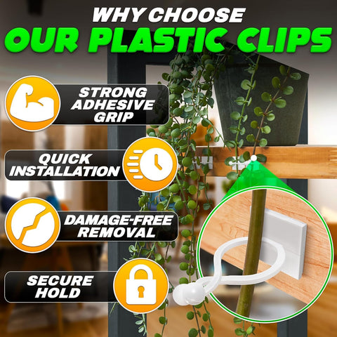 DIMROM strong grip clips prevent detachment on vines