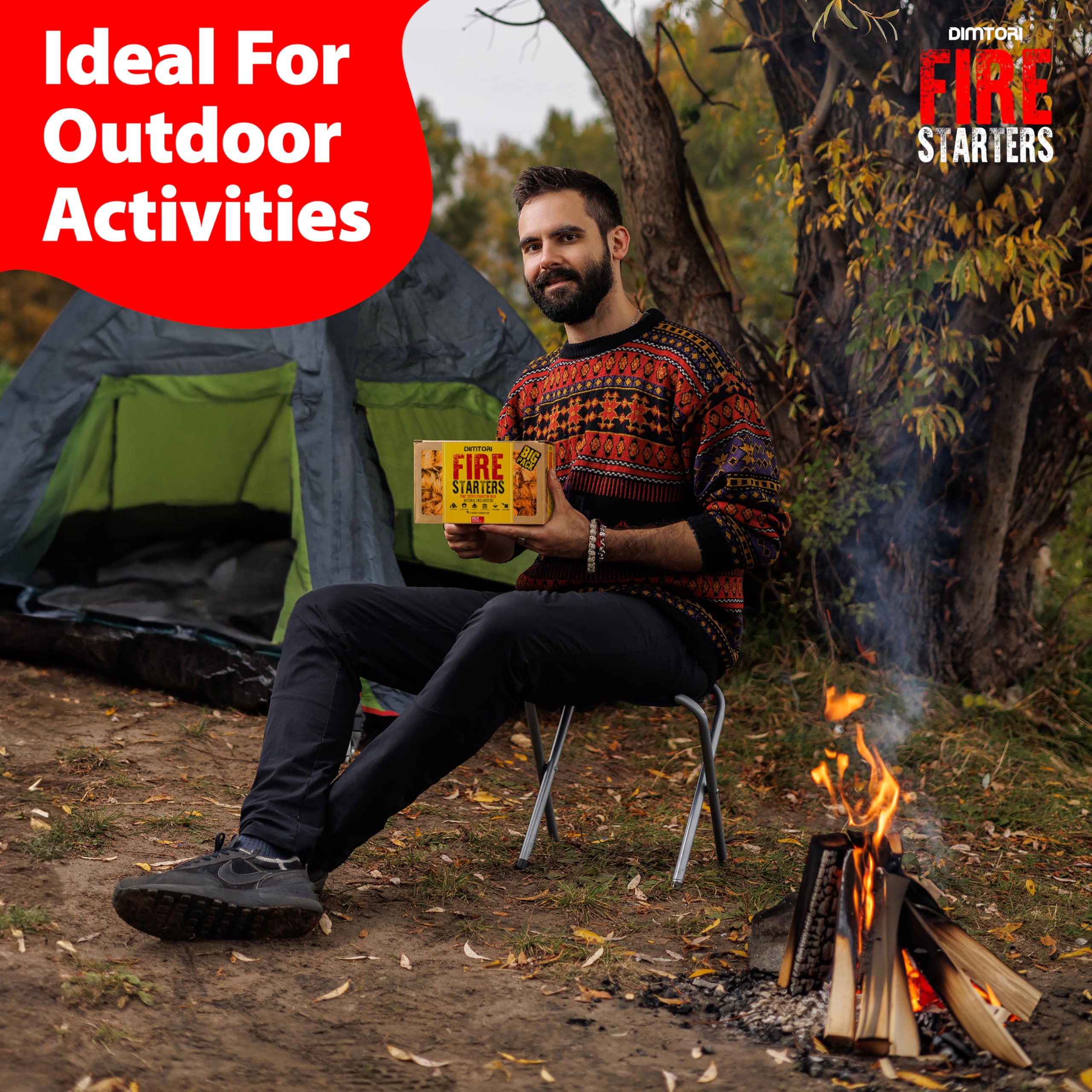 All-weather DIMTORI fire starter works with damp or dry wood