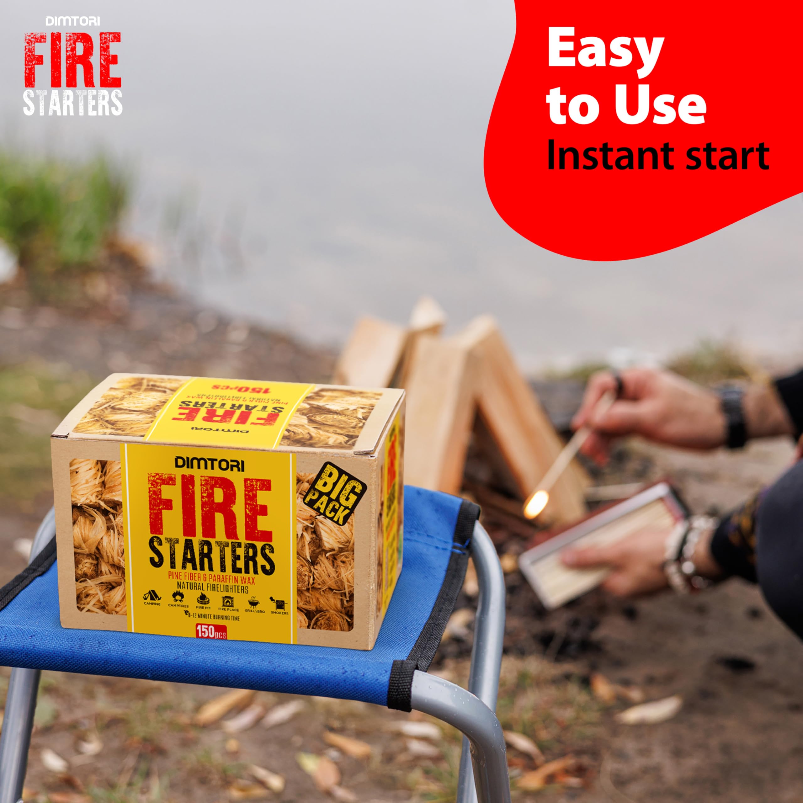 DIMTORI fire pit and pizza oven starter in one pack
