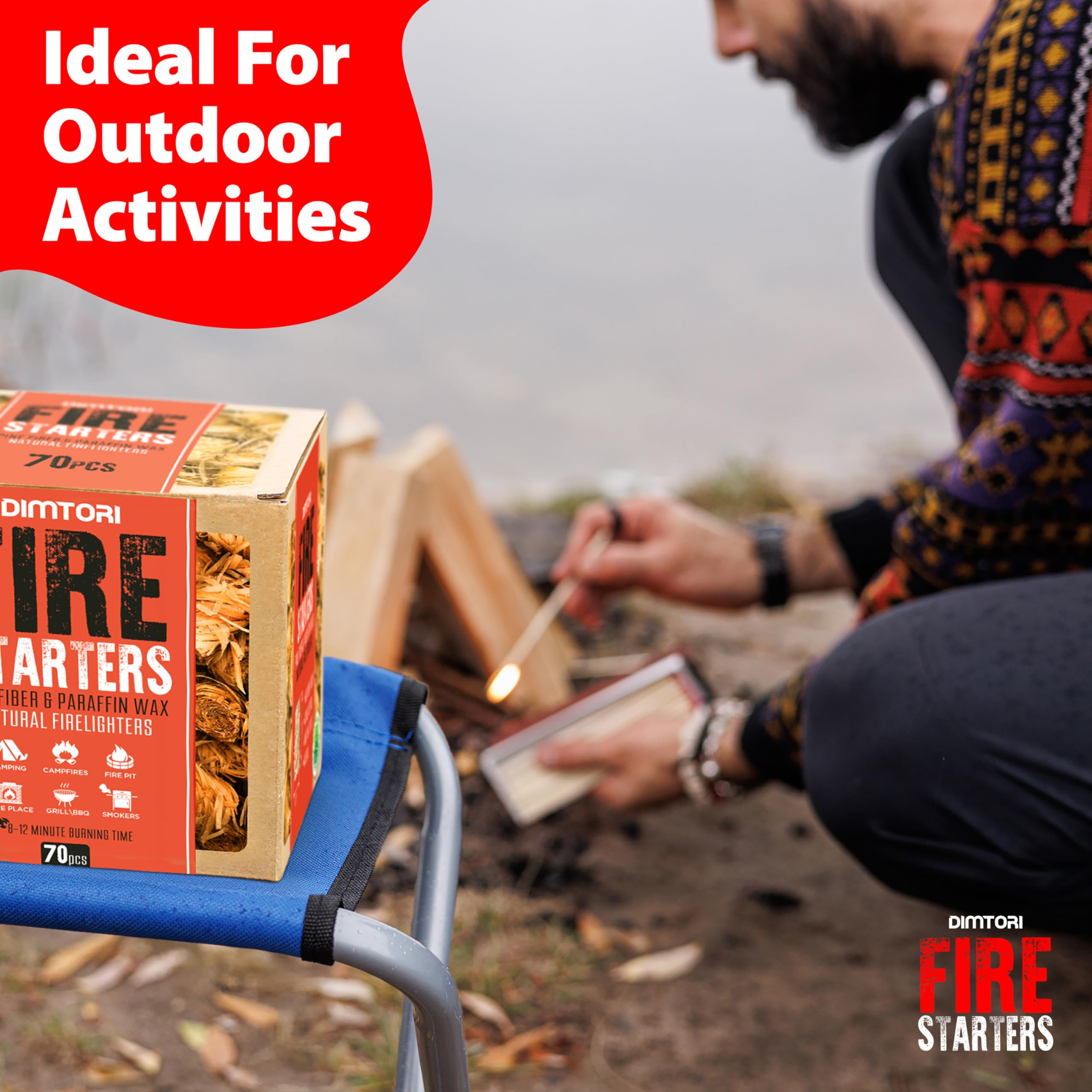 DIMTORI fire starter for grill and BBQ offers reliable ignition for backyard meals.