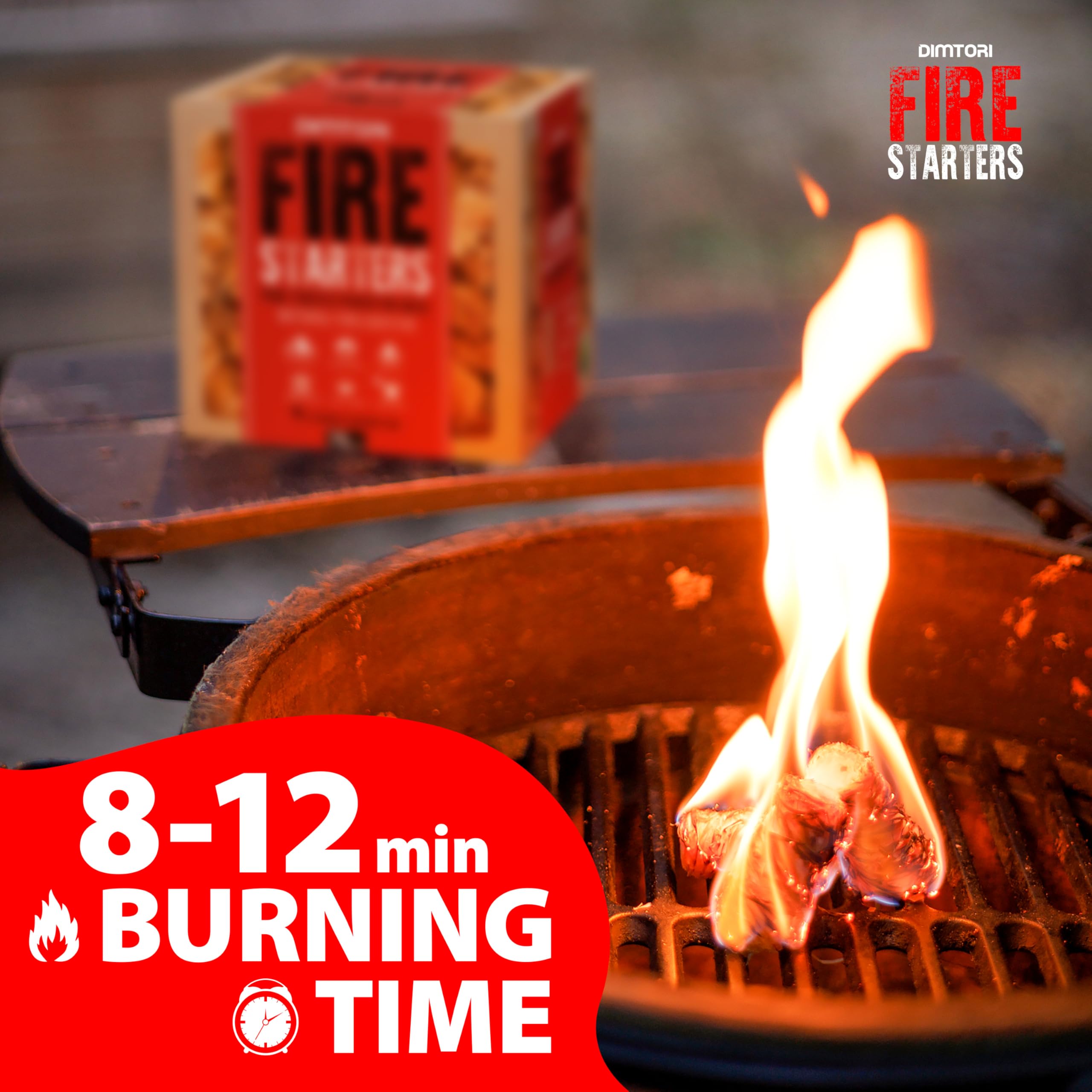 DIMTORI odorless fire starter suitable for indoor and outdoor use, preserving food flavor.
