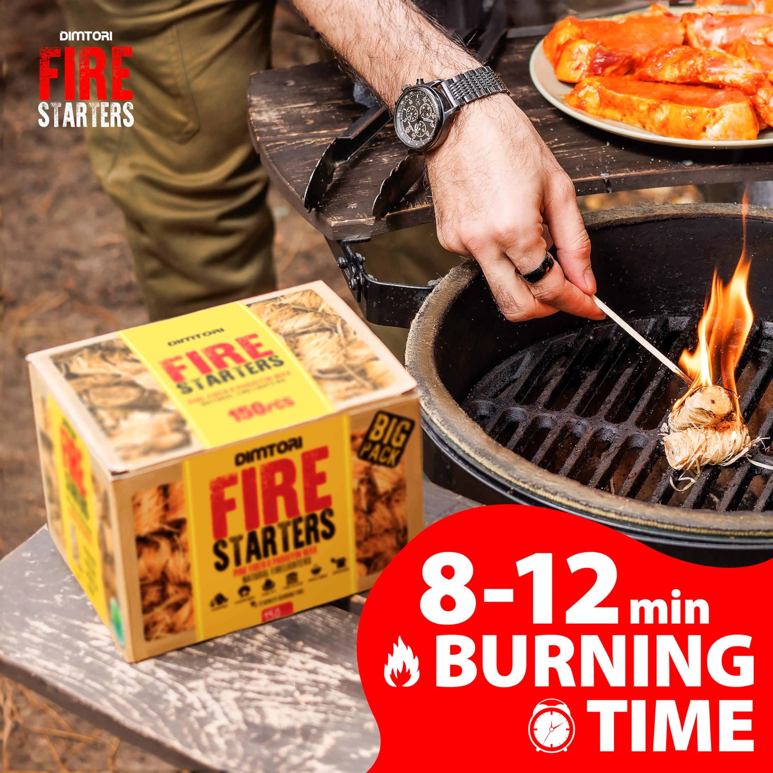 DIMTORI plant-based wax fire starter delivering fast lighting