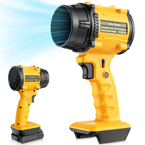 Dinftin cordless leaf blower compatible with DeWalt 20V for quick yard cleanup.