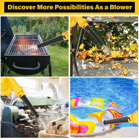 Dinftin compact design doubles as a leaf blower