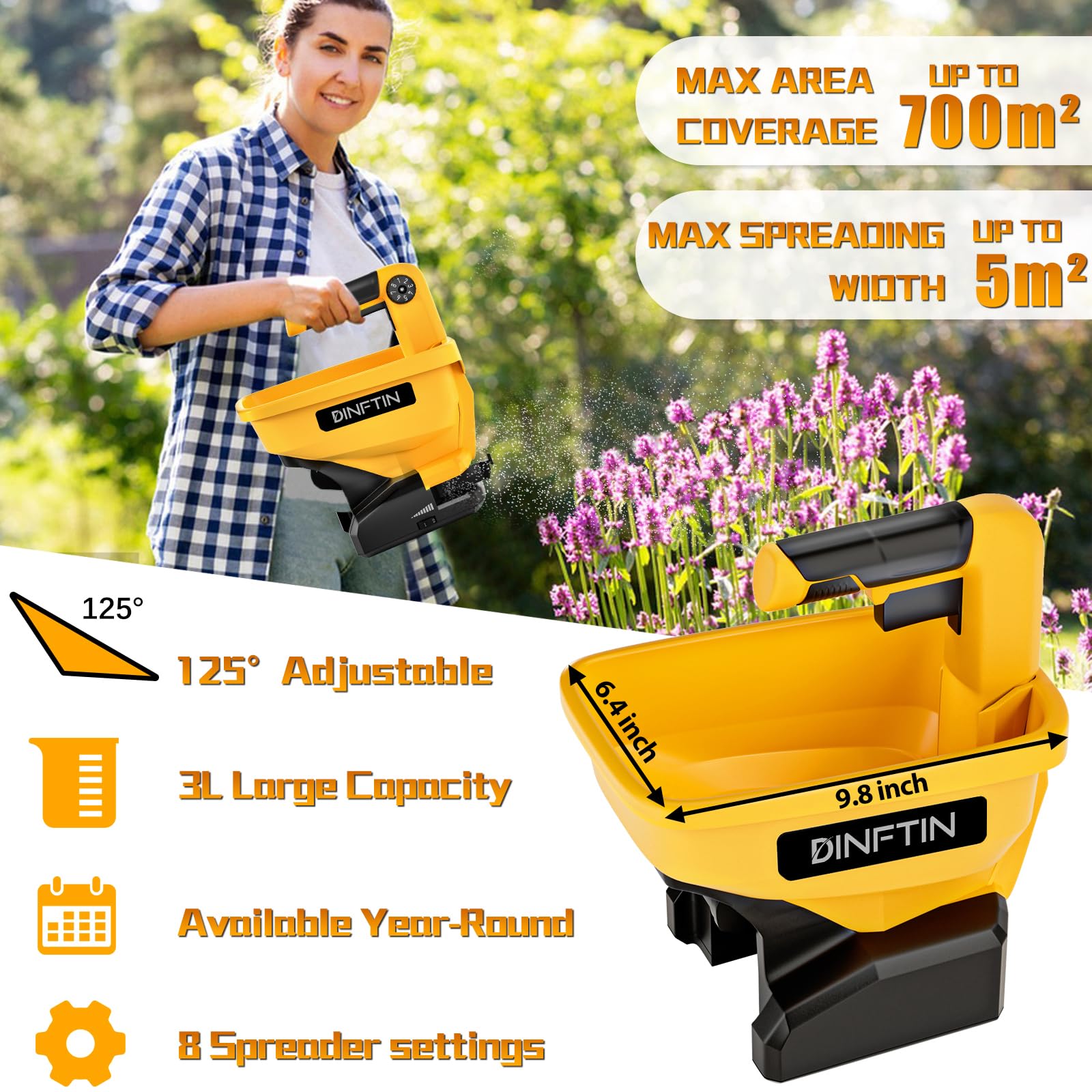 Dinftin ergonomic design enables comfortable, extended use during spreading tasks.