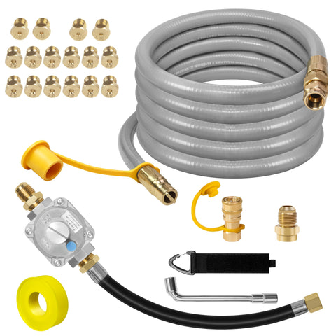Dingbaayee 10ft natural gas hose with regulator for stable grilling heat