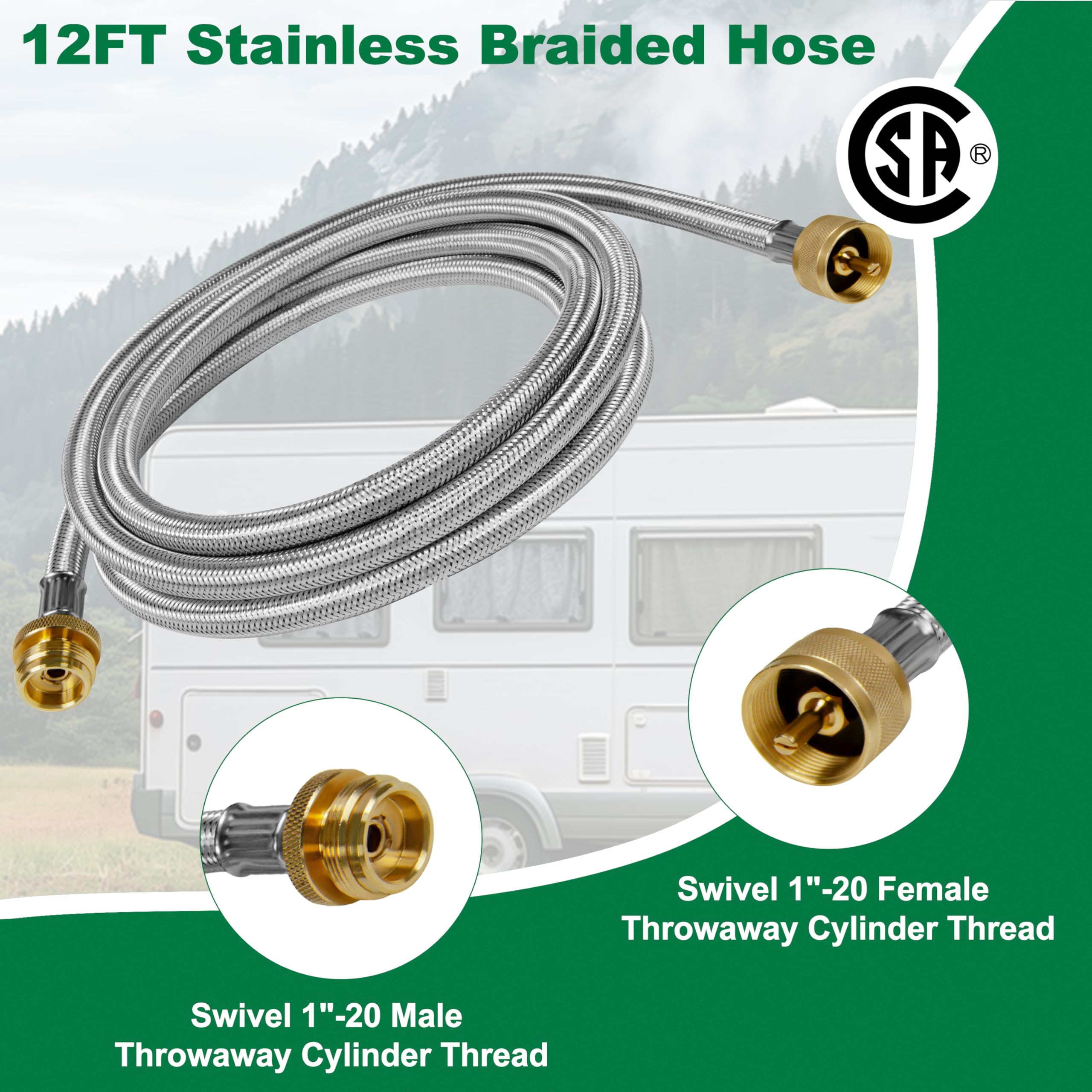 Dingbaayee brass fittings with stainless braided hoses resist corrosion and aging.