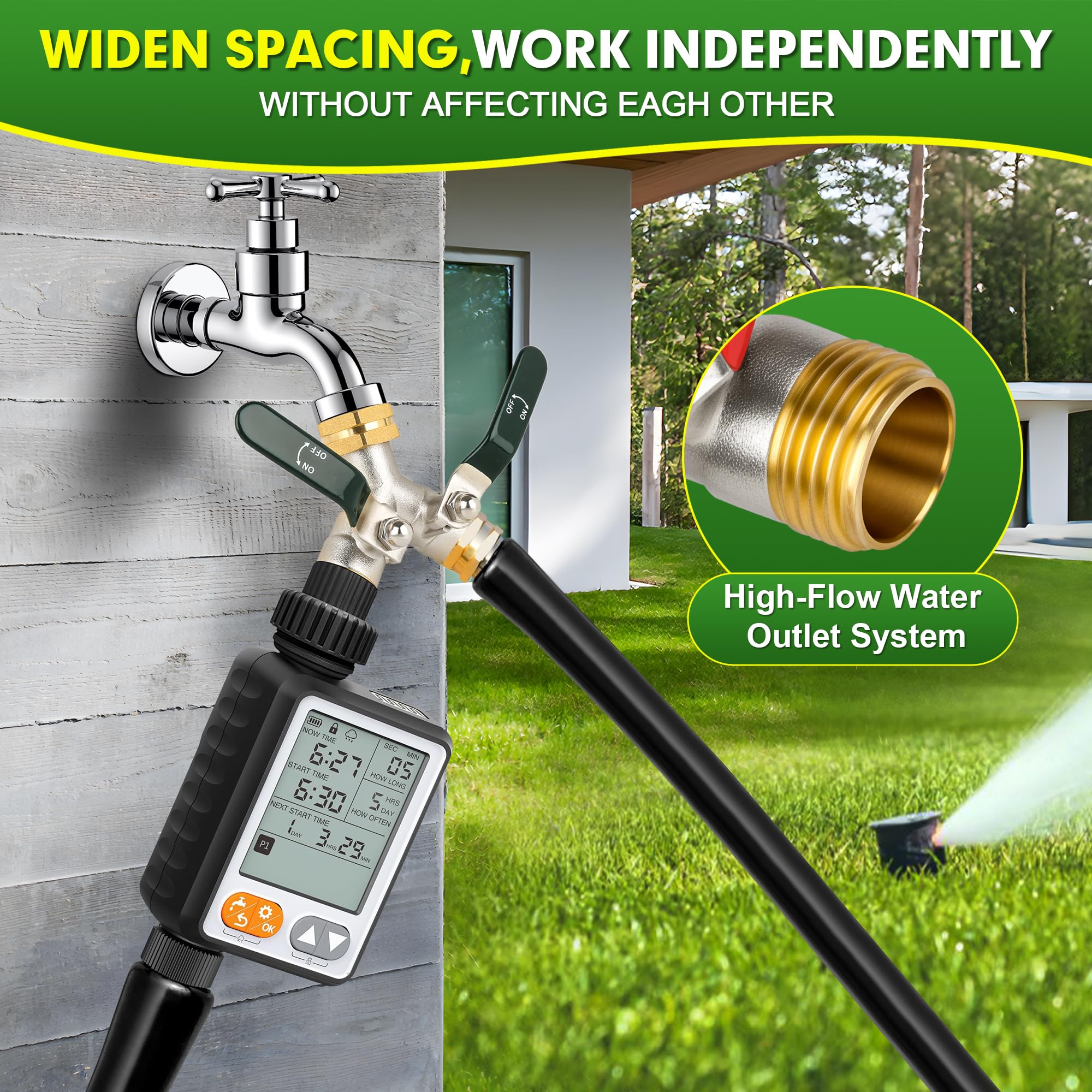 DINGBAI brass outdoor splitter offers durable, weather-resistant performance.