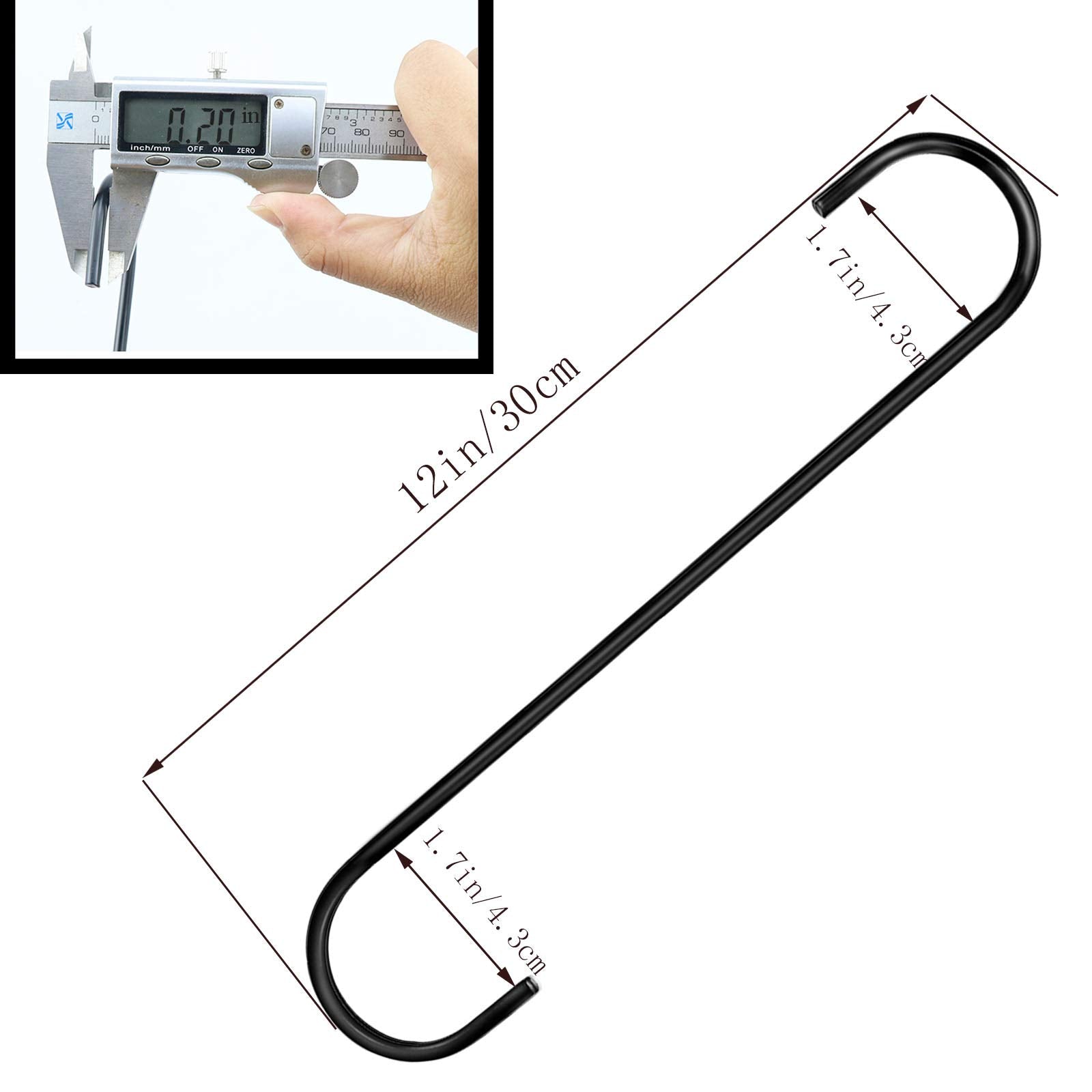 DINGEE 8-pack heavy-duty S hooks in kitchen use for tidy organization.