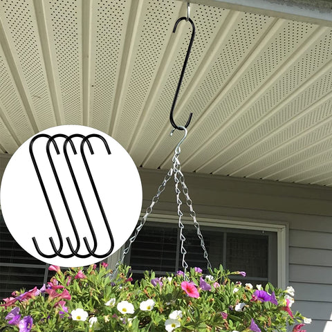DINGEE 8-inch S hook supports bird feeders on patios.