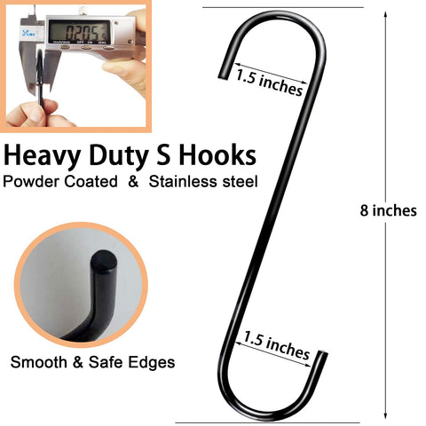 DINGEE 8-inch S hook organizes kitchen utensils efficiently.