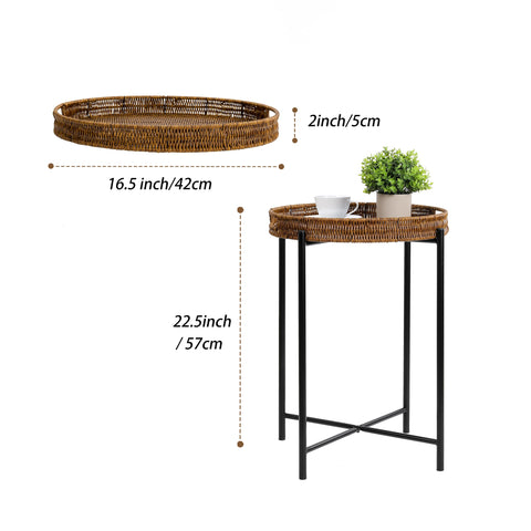 DINGTAI hand woven tray rattan adds craft detail and waterproof surface.