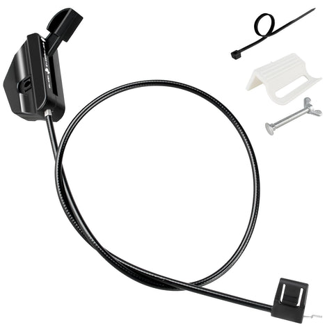 Dinlon 49447 lawn spreader cable assembly on bench for precise control during spreading