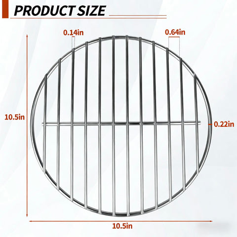 Dinlon heavy-duty steel charcoal grate withstands high heat for durable Weber grill parts.